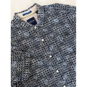 Tommy Bahama Limited Edition Shirt Mens XL Silk Cotton Floral Navy Island Modern
